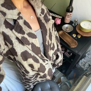 Avec Les Filles leopard print peacoat